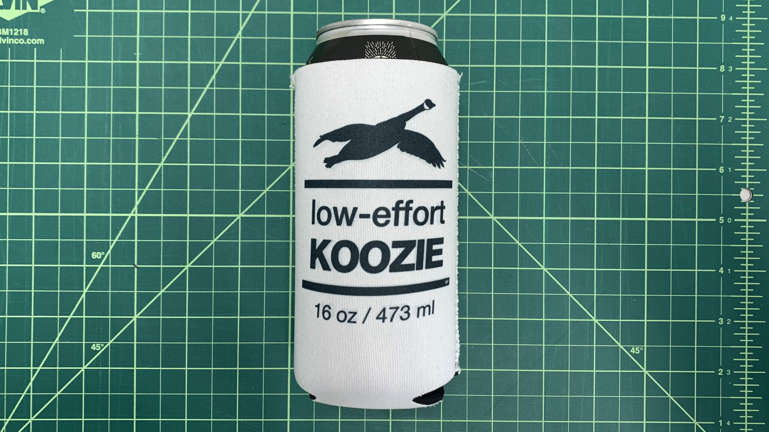 16oz Low effort koozie - on can - 16x9