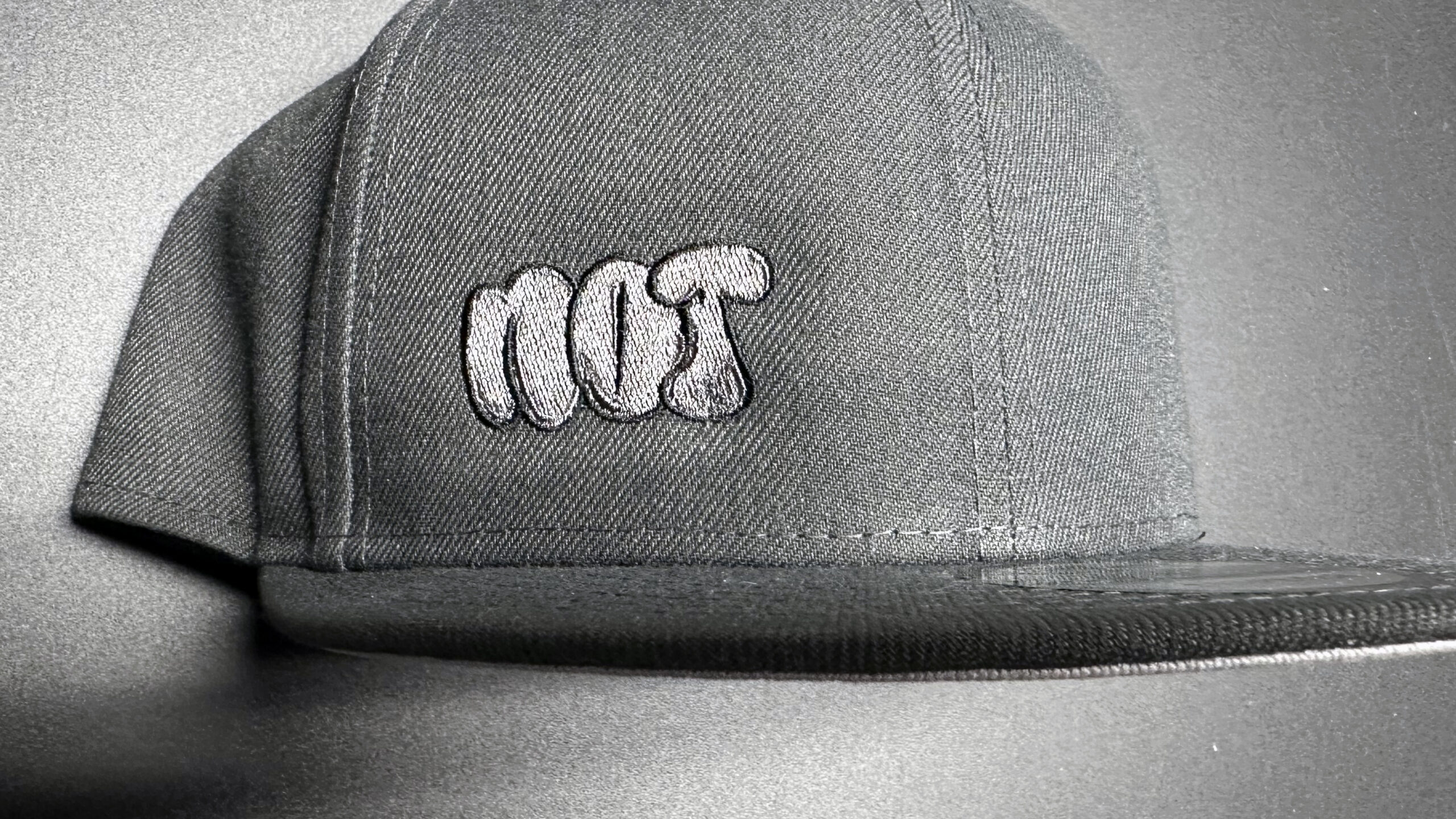 Not Pollock - NOT Throwie Hat - 9Fifty Flatbrim Snapback - Graphite w Silver and Black - Side